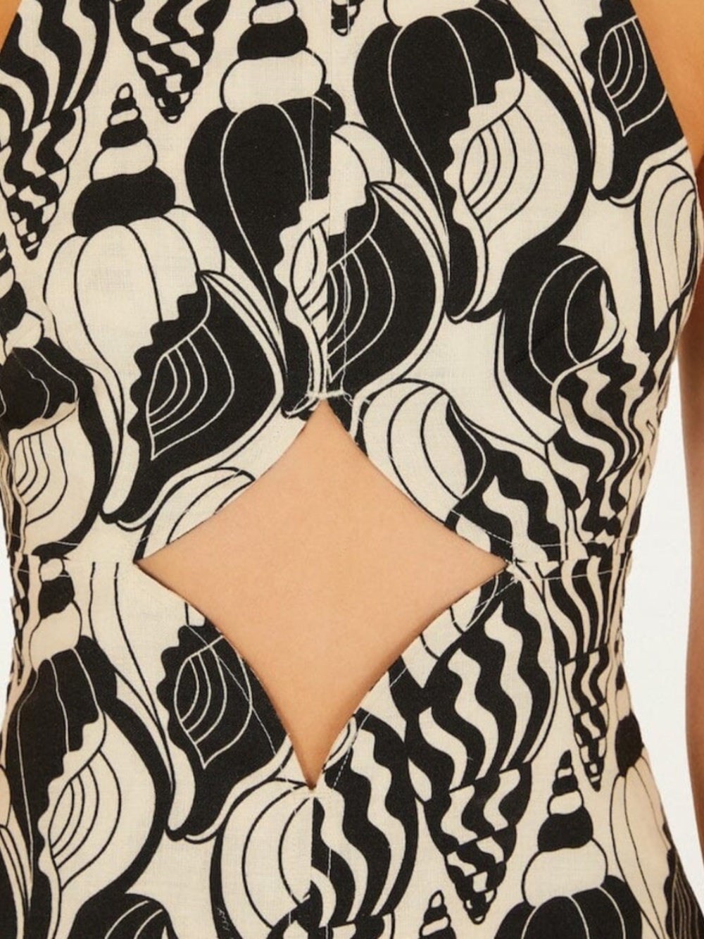 Black and white 100% linen FarmRio dress. - Picture 3 of 4